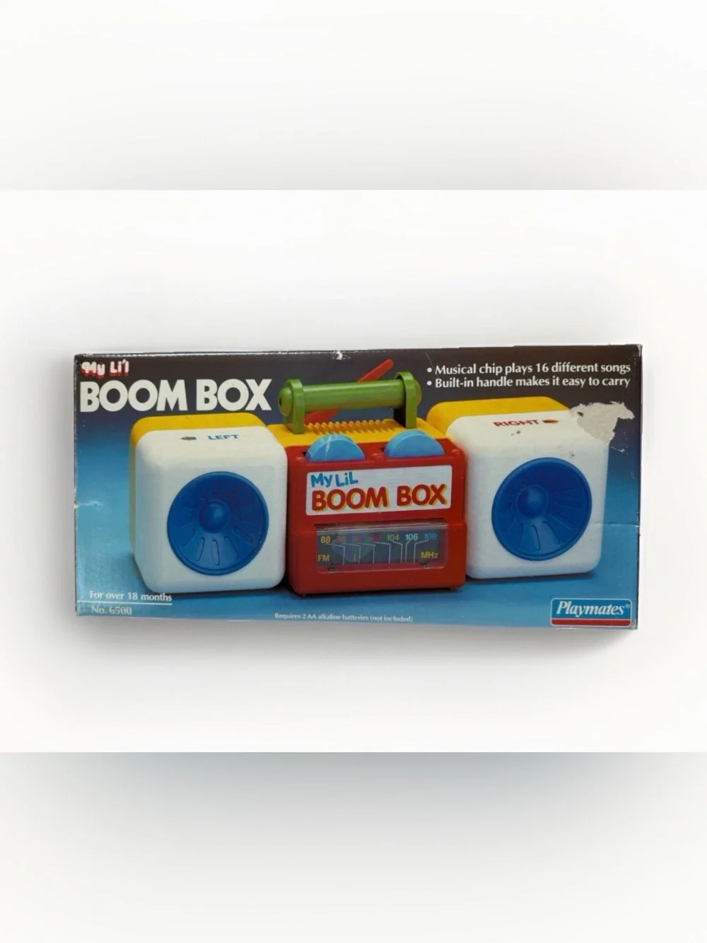 Vintage 1989 Playmates My Li'l Boom Box Musical Radio Toy Original Box Works